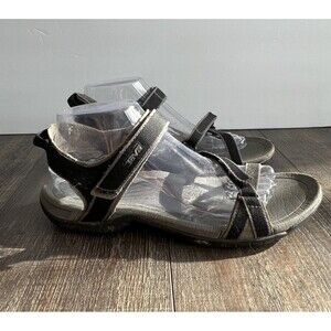 Teva Verra Women's Strappy Sandals Size 9 Black Gray Nylon Water Hiking Shoes